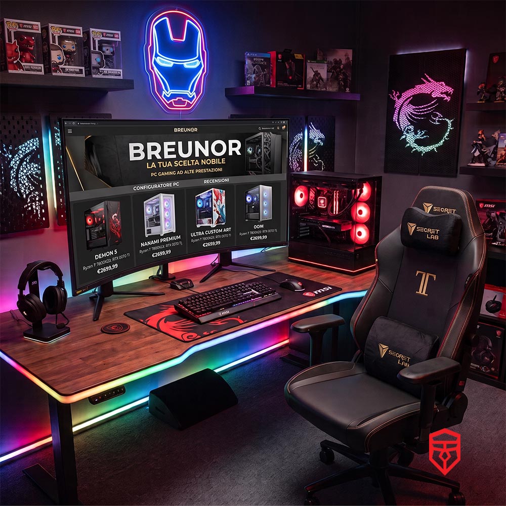BREUNOR OBLIVION - PC Gaming Ryzen 5 7600X, RX 7800XT 16 Go GDDR6, SSD NVMe 1000 Go, RAM DDR5 6000 MHz 32 Go, dissipateur thermique liquide 360 mm, Windows 11 PRO