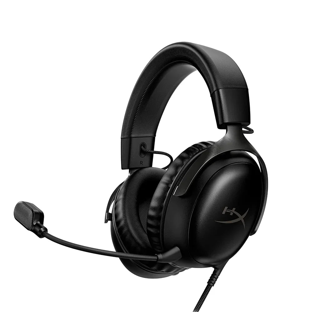 HyperX Cloud III, Cuffie da Gaming, Connessione Cablata a 3,5 mm, Controlli Audio Integrati, Telaio in Alluminio, Cuscinetti in Memory Foam Rivestiti in Similpelle - BREUNOR