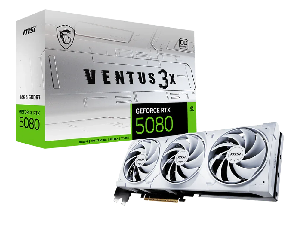 Scheda Video RTX 5080 16GB VENTUS TRIO OC WHITE MSI NVIDIA GeForce GDDR7 - BREUNOR