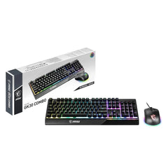 Tastiera Gaming Semi Meccanica + Mouse Con Filo Gaming Clutch GM11, RGB Mystic Light, MSI Vigor GK30 - Layout ITALIANO, Nero - BREUNOR