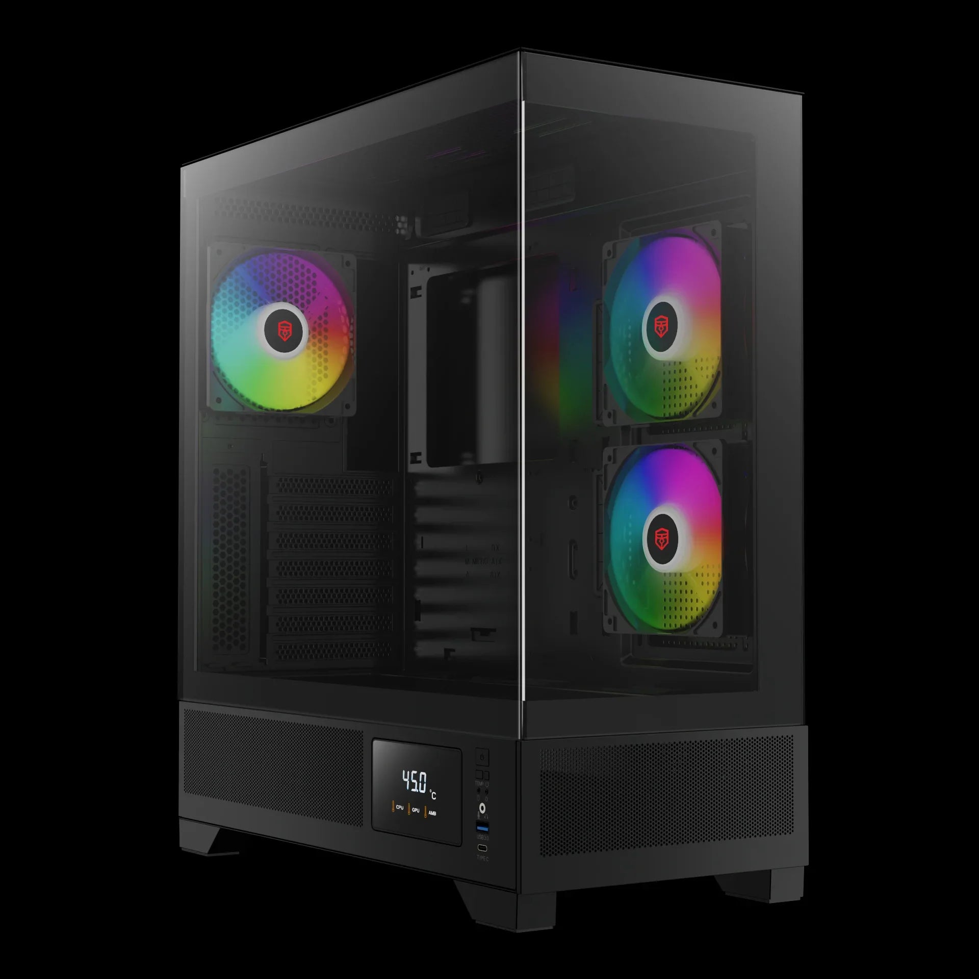 Case BREUNOR AKUMA V1 PC Mid Tower ATX, Micro-ATX & Mini-ITX,Vetro temperato, Filtro antipolvere - BREUNOR