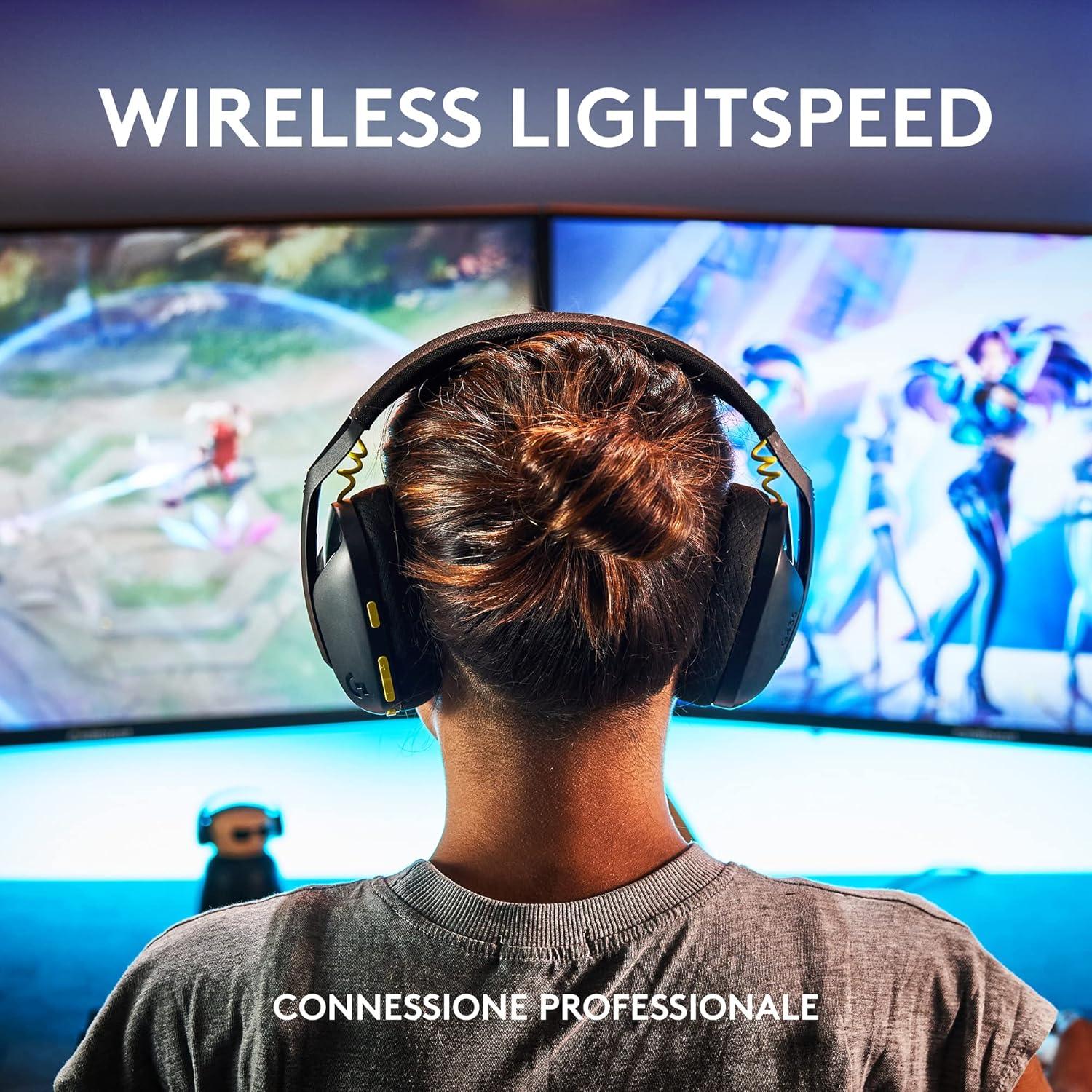 Logitech G G435 LIGHTSPEED Cuffie Gaming Wireless Bluetooth - Cuffie Over Ear Leggere, Microfoni Integrati - BREUNOR