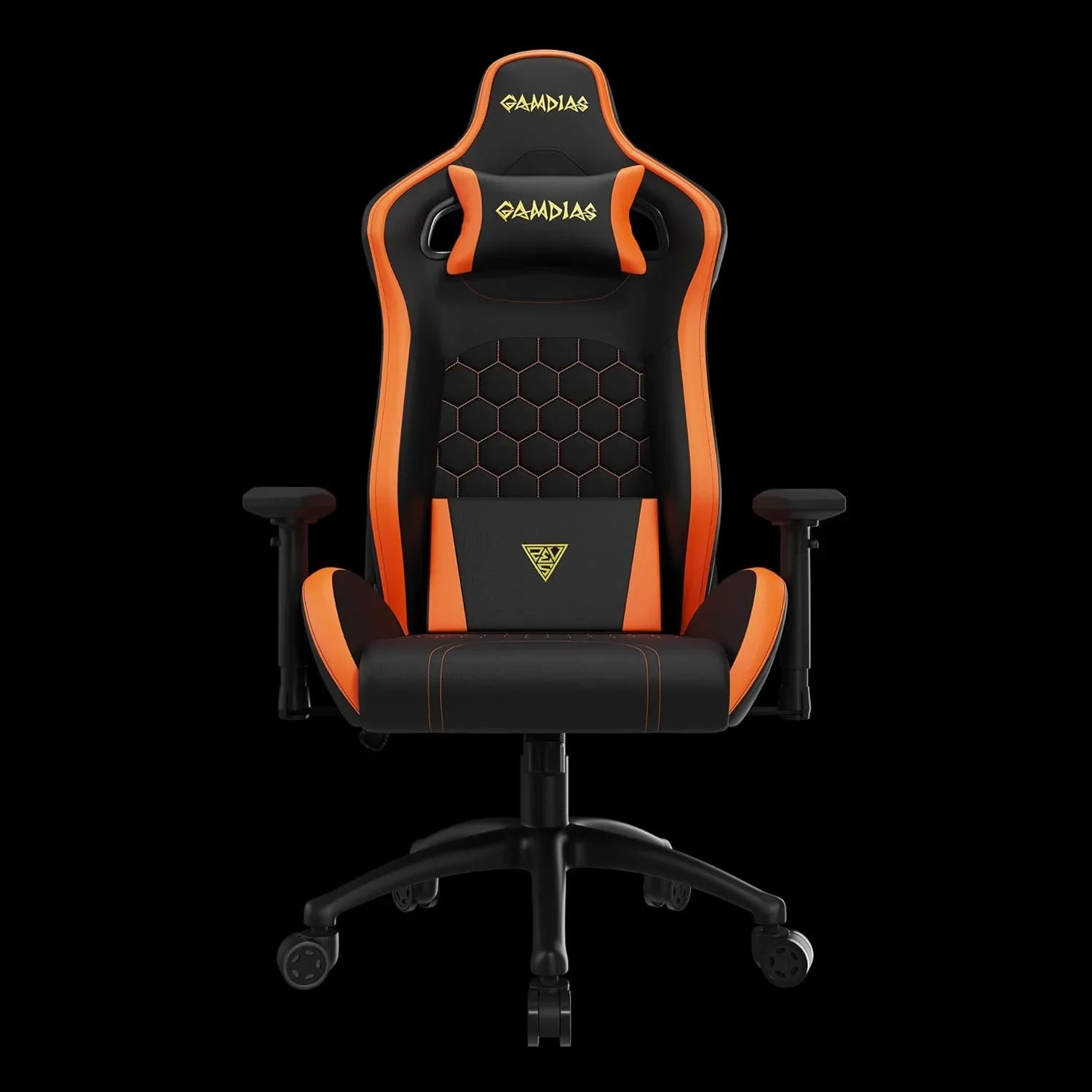 SEDIA DA GAMING IN PELLE NERA/ARANCIO GAMDIAS M2 L BO REGOLABILE - BREUNOR