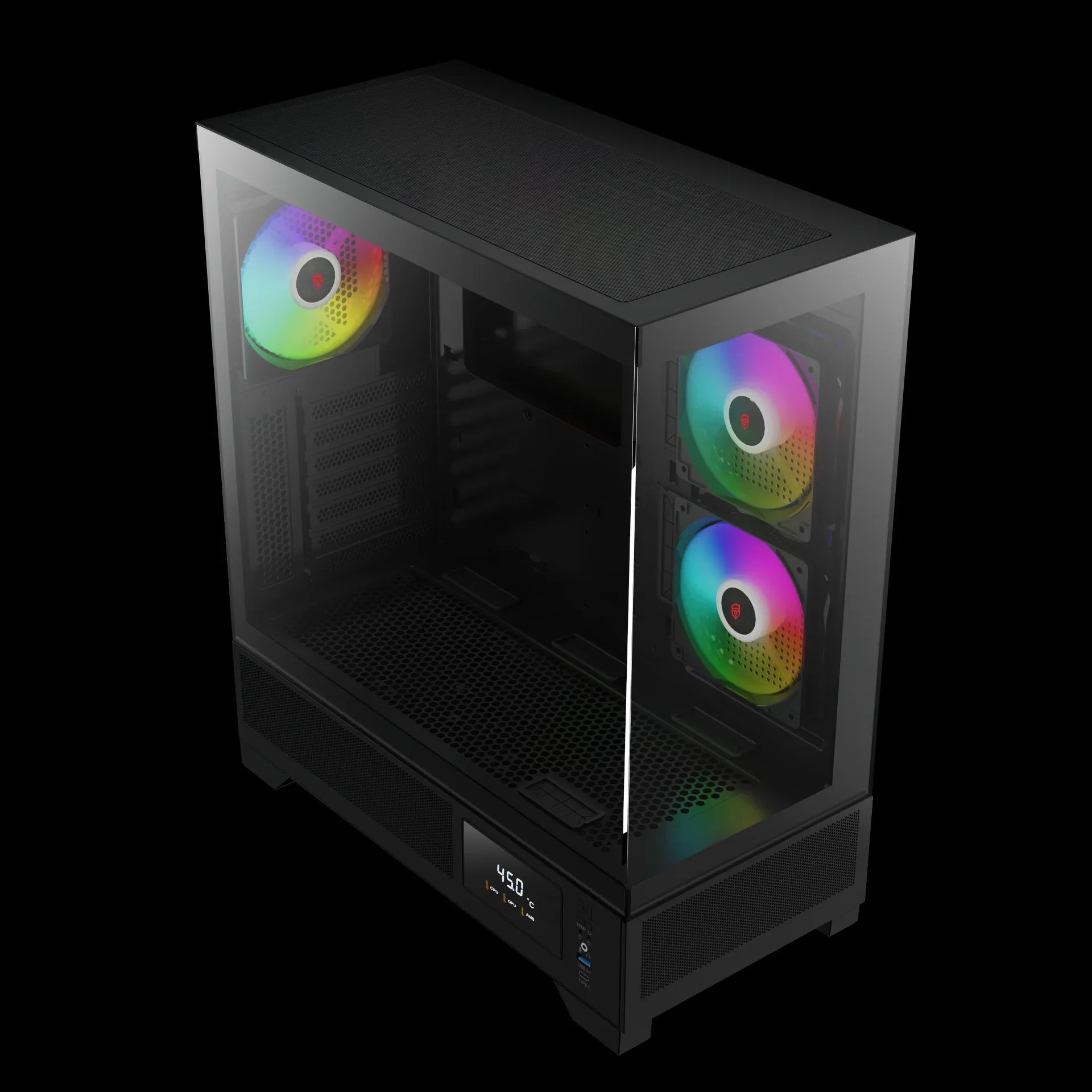 Case BREUNOR AKUMA V1 PC Mid Tower ATX, Micro-ATX & Mini-ITX,Vetro temperato, Filtro antipolvere - BREUNOR