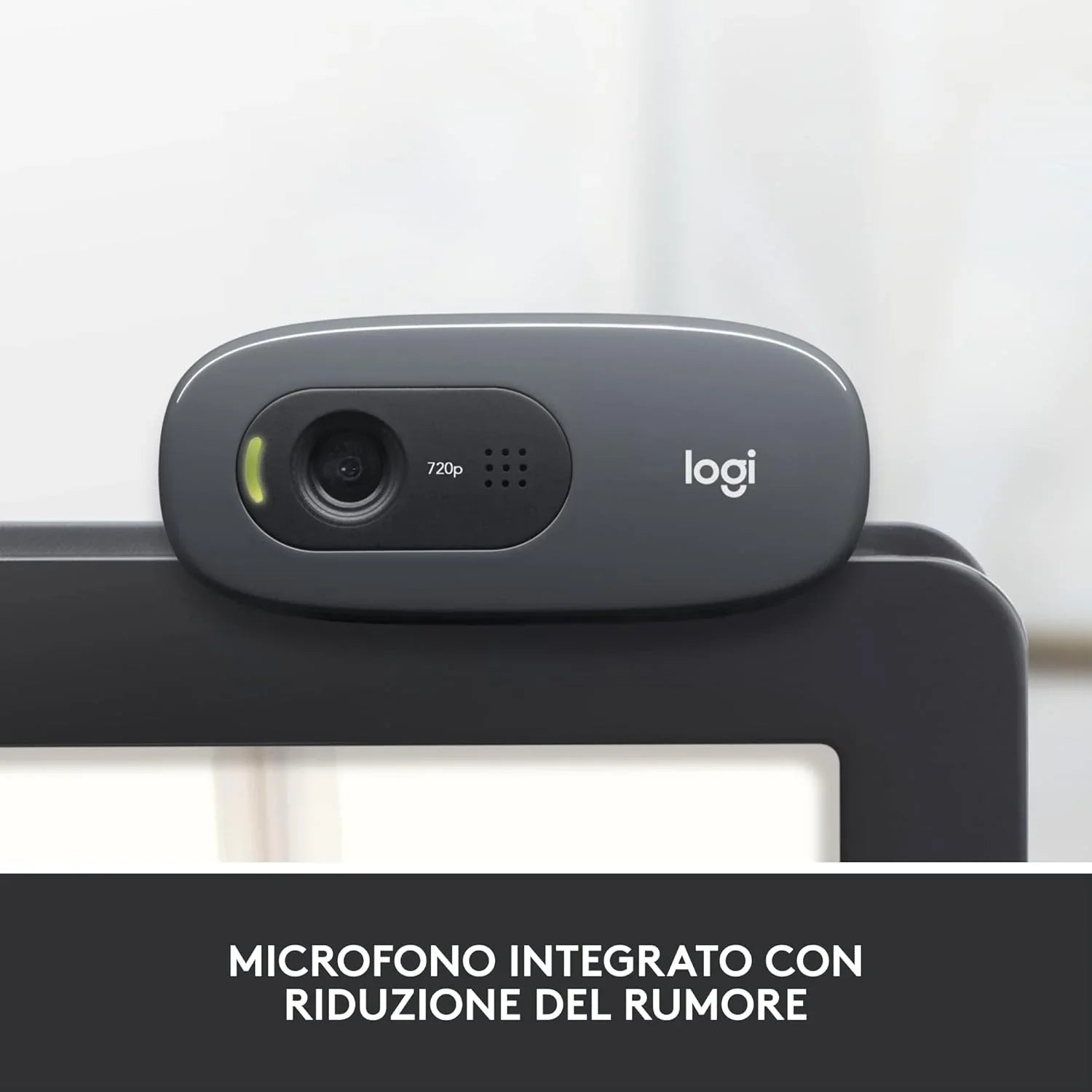 Webcam Logitech C270 HD USB 1MPX , 720p/30fps, Videochiamate HD Widescreen, Correzione Automatica Luminosità, Microfono Riduzione del Rumore - BREUNOR