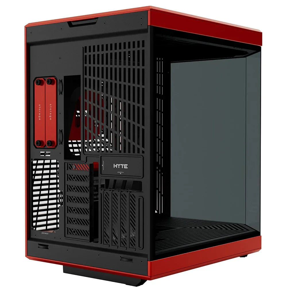 Case HYTE Y70 BLACK/RED PC Mid Tower ATX, E-ATX , Triplo Vetro temperato, Porte 1x USB-C 3.2 Gen 2, 2x USB-A 3.2 Gen 1 - BREUNOR