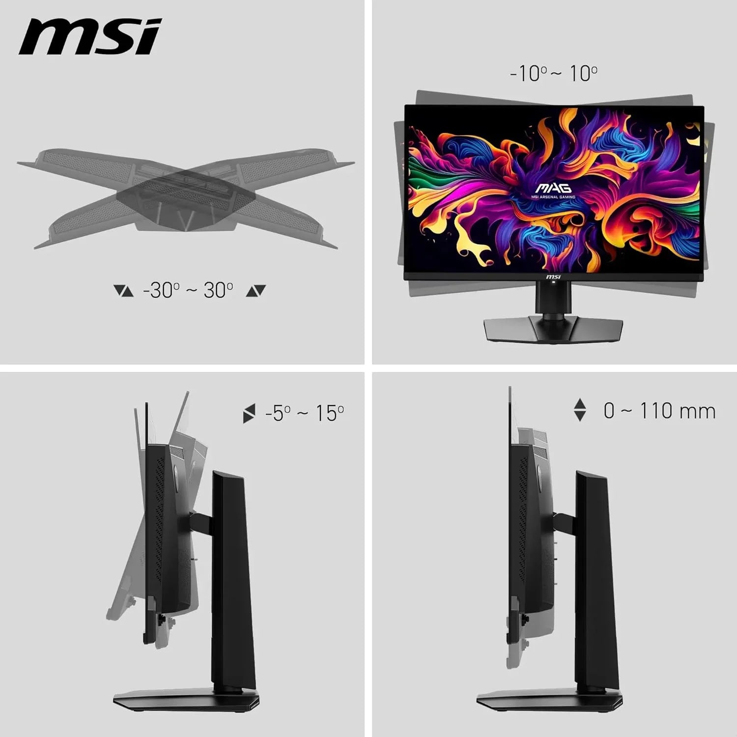Monitor OLED Gaming 31,5" 4K UHD, Pannello Quantum Dot OLED 3840 x 2160 , 165Hz / 0.03ms - MSI MAG 321UP QD-OLED - BREUNOR