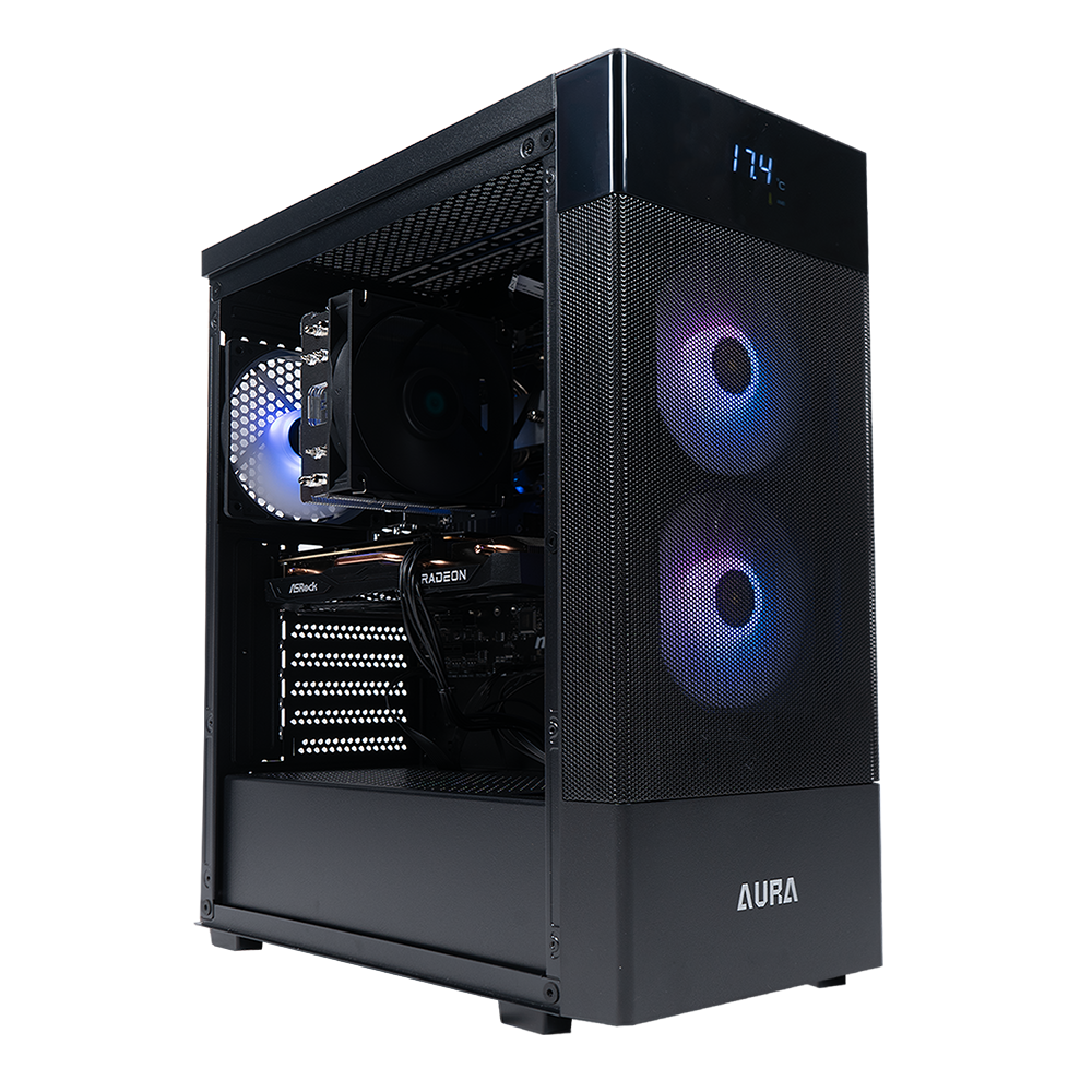 BREUNOR PRIMO - PC de bureau RYZEN 5 5600G 6 CORE, Ram 16 Go 3600 MHz, SSD NVMe 500 Go, WiFi, Windows 11 pro, PC de bureau de jeu, niveau d'entrée