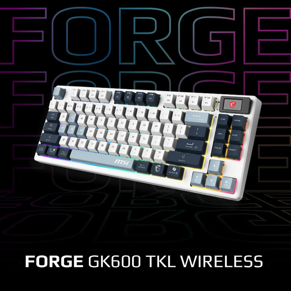 Tastiera Meccanica Gaming (Layout ITA) - MSI GK600 BLUE FORGE KEYBOARD ITA WHITE DARK BLUE25 LIGHT