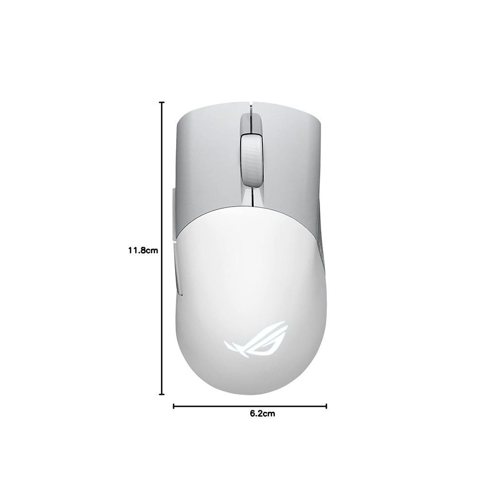 Mouse Gaming Moonlight White Wireless Asus - Souris ROG KERIS , Ultra-leggero da 75g con Sensore 36K e Tecnologia SpeedNova