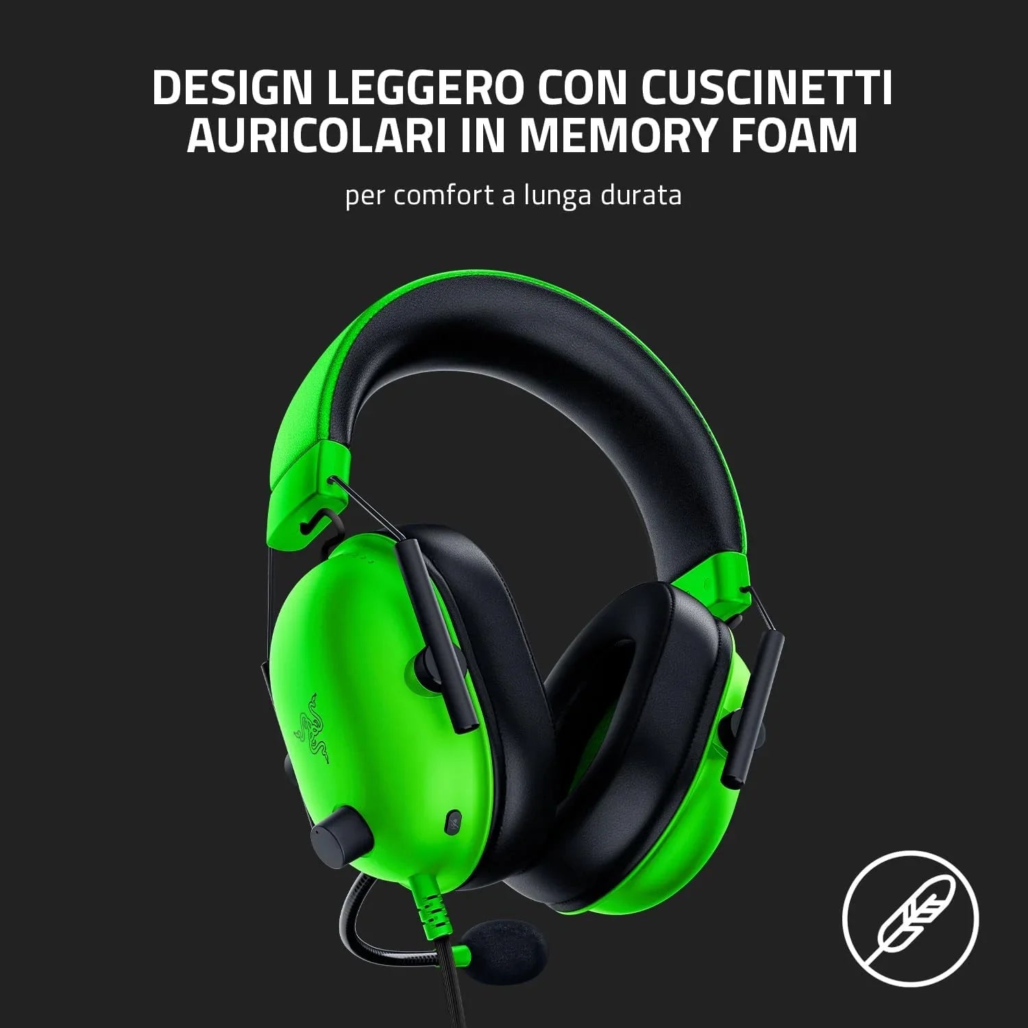 Razer BlackShark V2 X - Cuffie E-Sport cablate multipiattaforma (Cuffie cablate con driver da 50 mm, cancellazione del rumore per PC, Mac, PS4, Xbox One e Switch) Verde - BREUNOR
