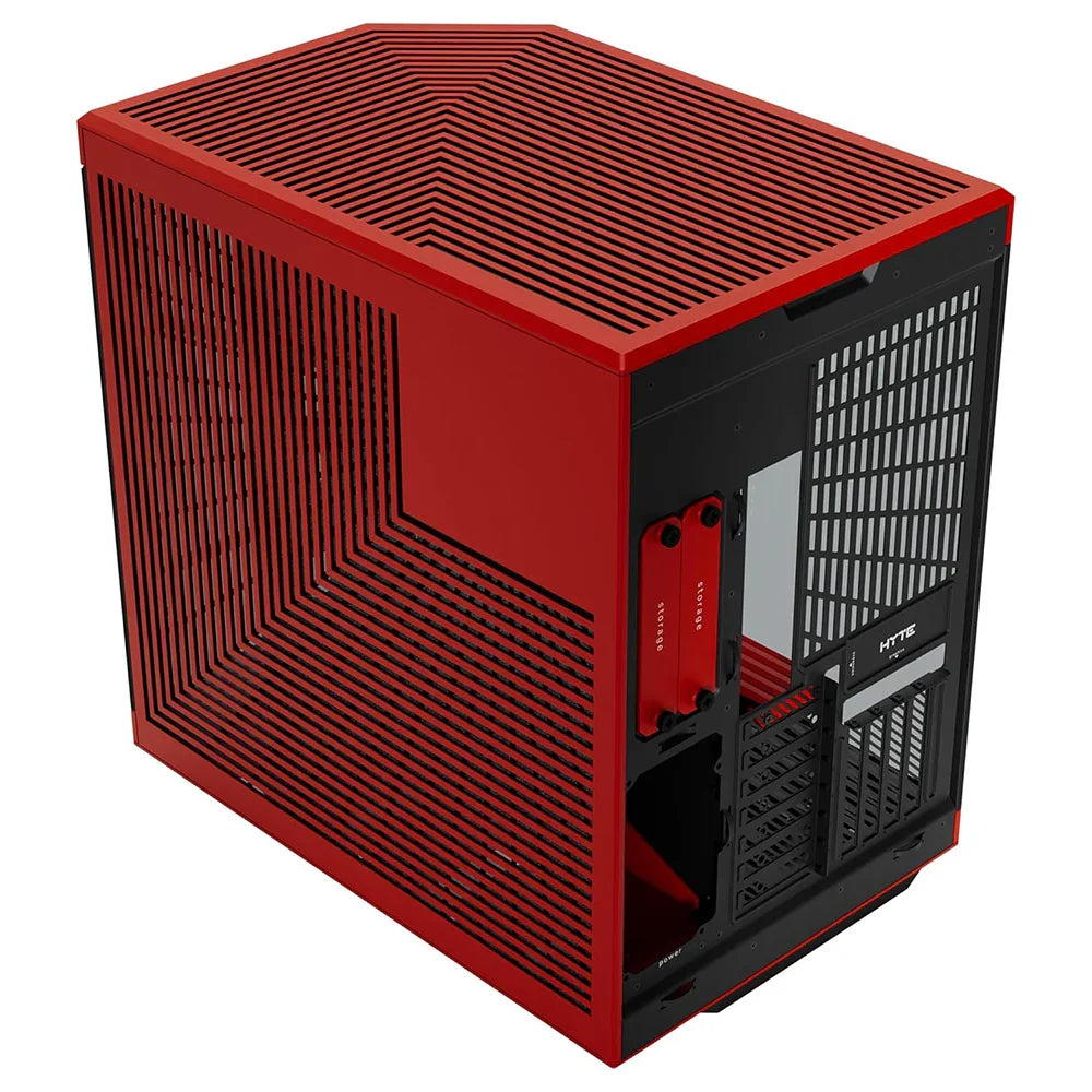 Case HYTE Y70 BLACK/RED PC Mid Tower ATX, E-ATX , Triplo Vetro temperato, Porte 1x USB-C 3.2 Gen 2, 2x USB-A 3.2 Gen 1 - BREUNOR