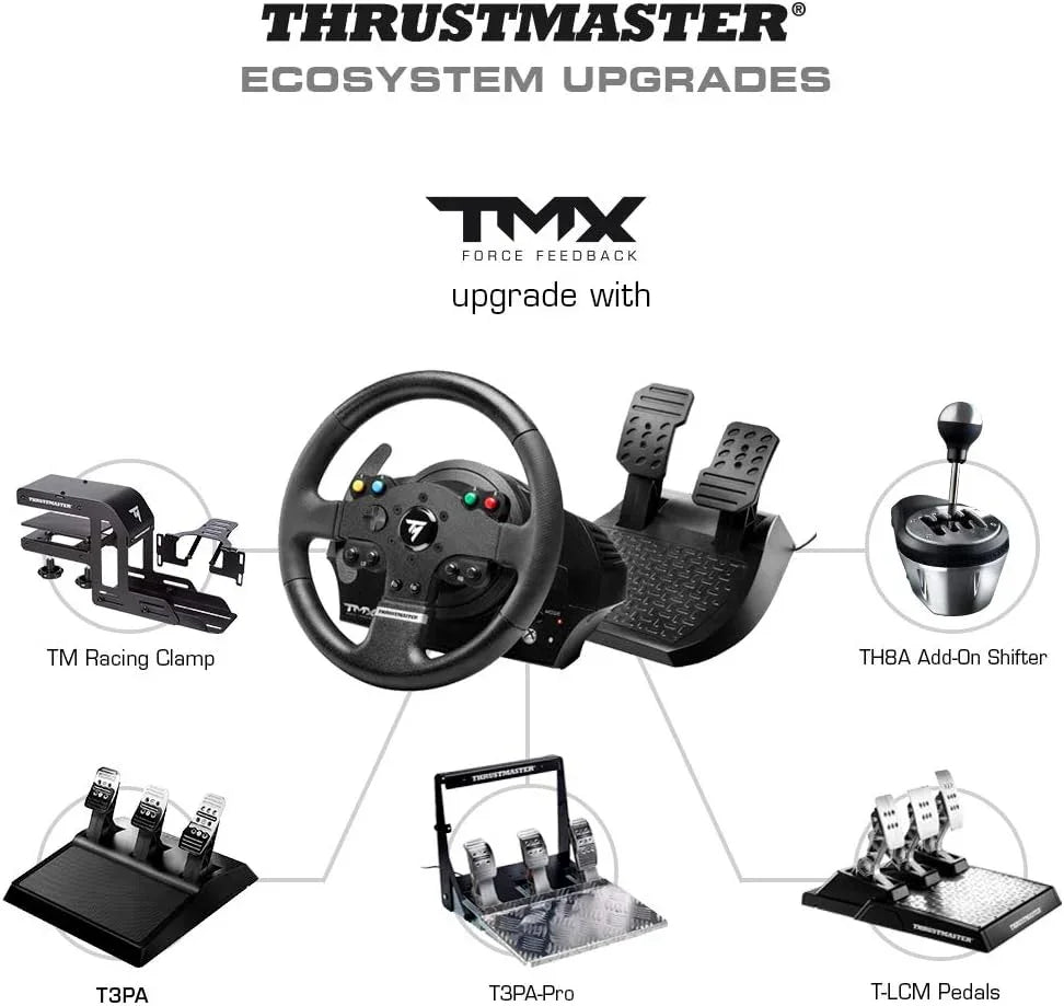 CONTROLLER JOYPAD PER SIMULATORI DI GUIDA , Thrustmaster TMX Force Feedback Volante + Pedaliera Per PC/Xbox - BREUNOR