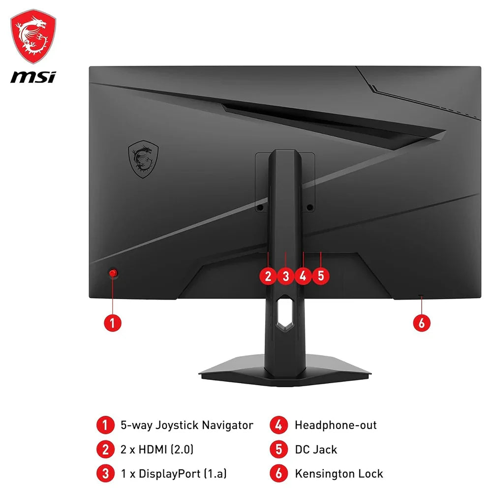 MSI G274F Monitor Gaming 27", 180 Hz, 1ms, Rapid IPS, FHD (1920x1080), G-Sync Compatibile, Console Mode, DP 1.2a, HDMI 2.0 - Night Vision, Anti-flickr, Less Blue light - BREUNOR