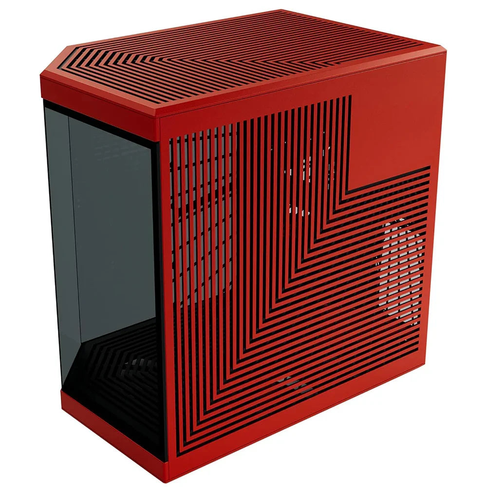 Case HYTE Y70 BLACK/RED PC Mid Tower ATX, E-ATX , Triplo Vetro temperato, Porte 1x USB-C 3.2 Gen 2, 2x USB-A 3.2 Gen 1 - BREUNOR