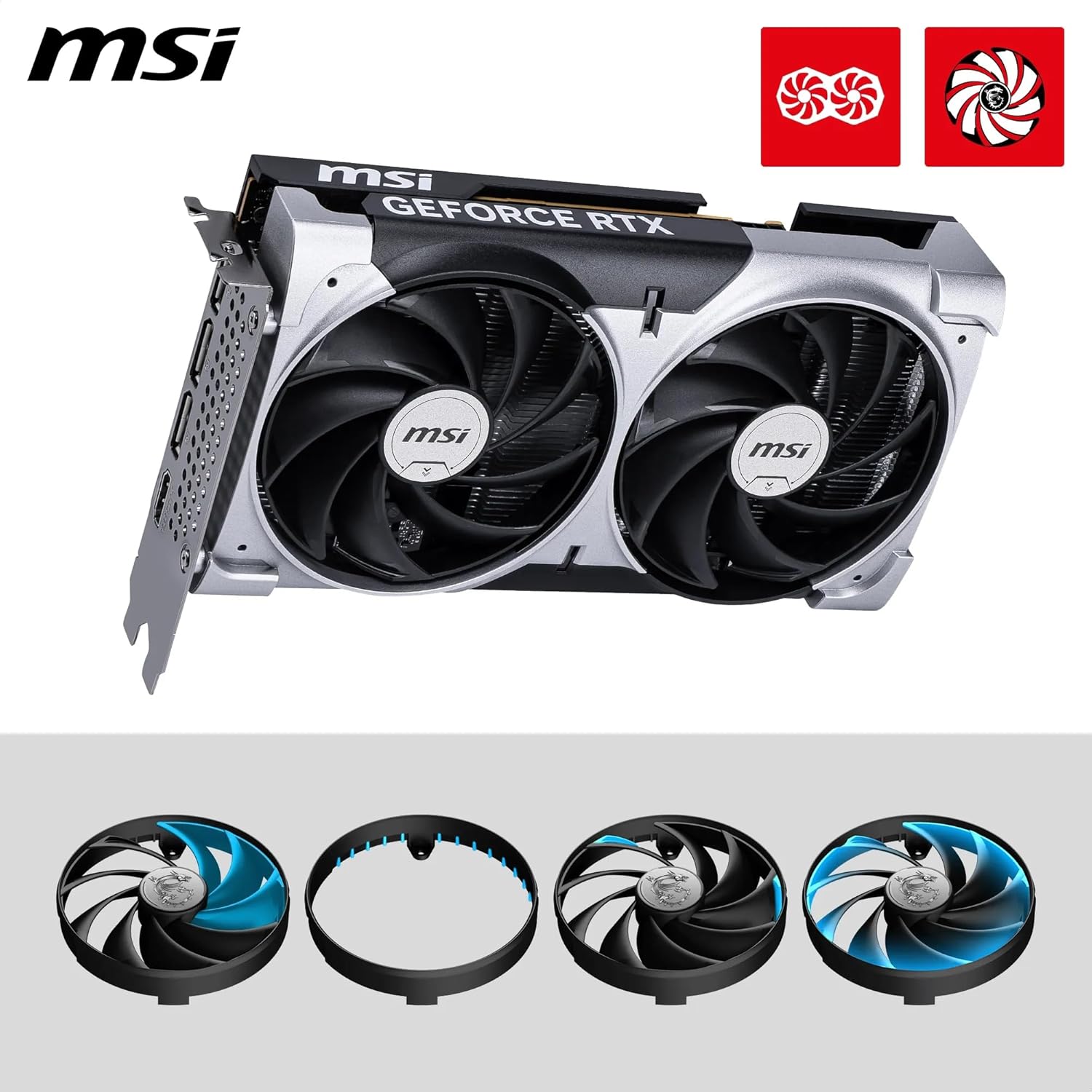 Scheda Video MSI NVIDIA GeForce RTX 5060 8G Ventus 2X OC Scheda Grafica Gaming GDDR7 128 bit