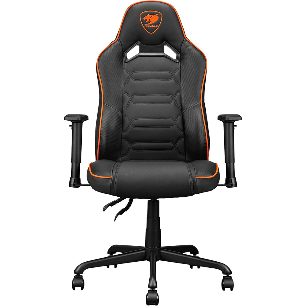 SEDIA GAMING COUGAR FUSION S ERGONOMICA CON SUPPORTO LOMBARE 3D E BRACCIOLI 2D (NERO/ARANCIO)