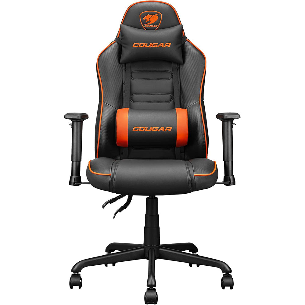 SEDIA GAMING COUGAR FUSION S ERGONOMICA CON SUPPORTO LOMBARE 3D E BRACCIOLI 2D (NERO/ARANCIO)