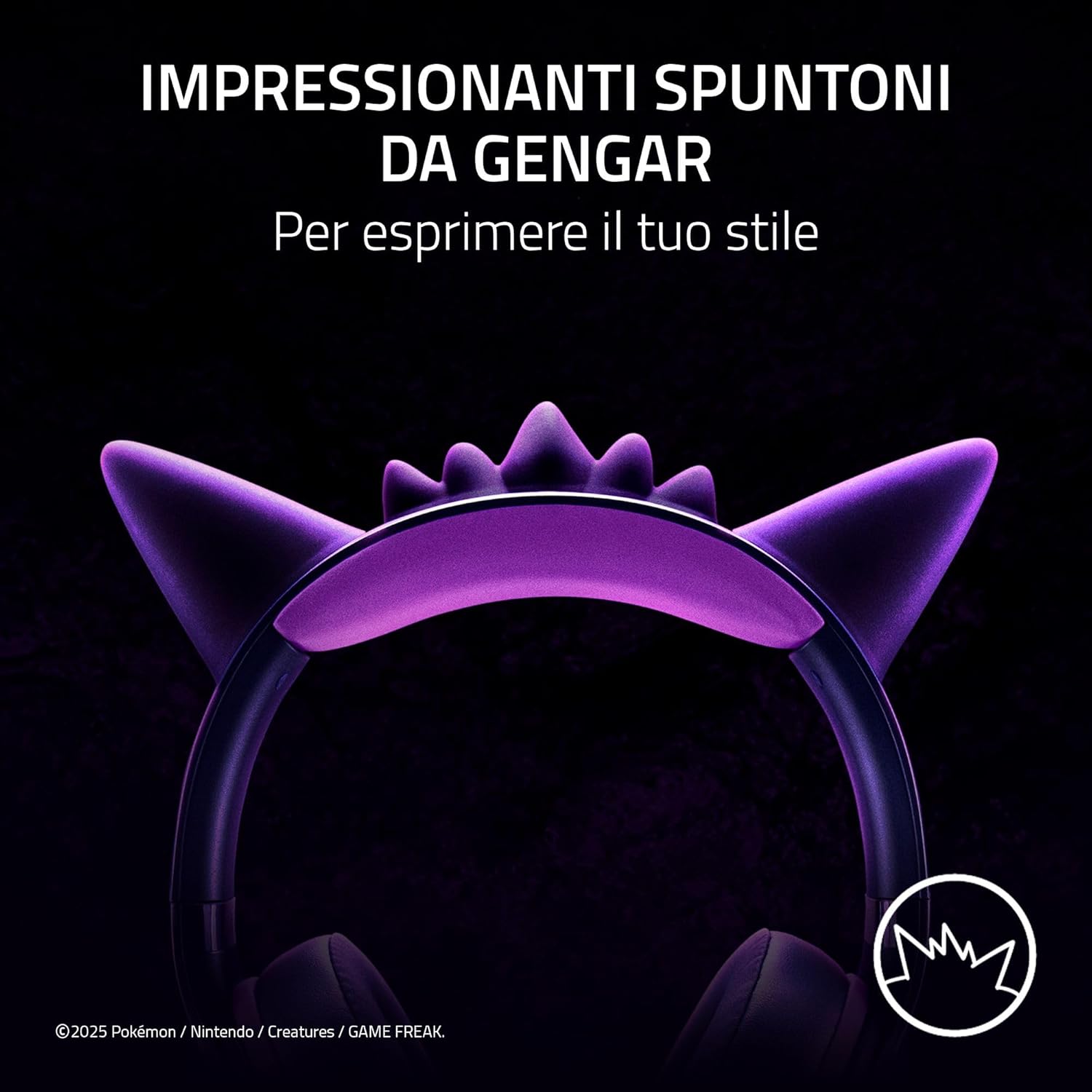 Razer Kraken Kitty V2 - Edizione Pokémon Gengar - Cuffie USB - Spuntoni di Gengar - illuminazione reattiva allo stream