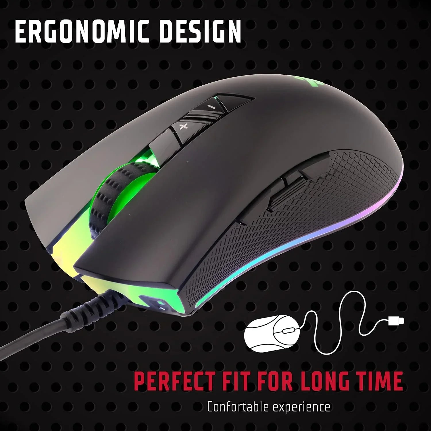 Mouse Gaming RGB Con Filo Itek G61-4000DPI, RGB, Software - BREUNOR
