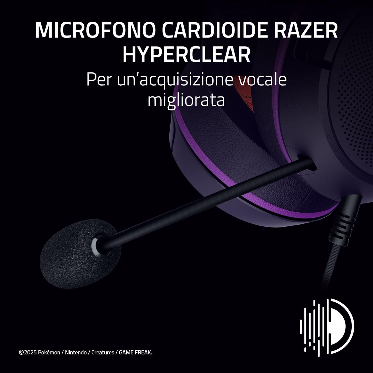 Razer Kraken Kitty V2 - Edizione Pokémon Gengar - Cuffie USB - Spuntoni di Gengar - illuminazione reattiva allo stream