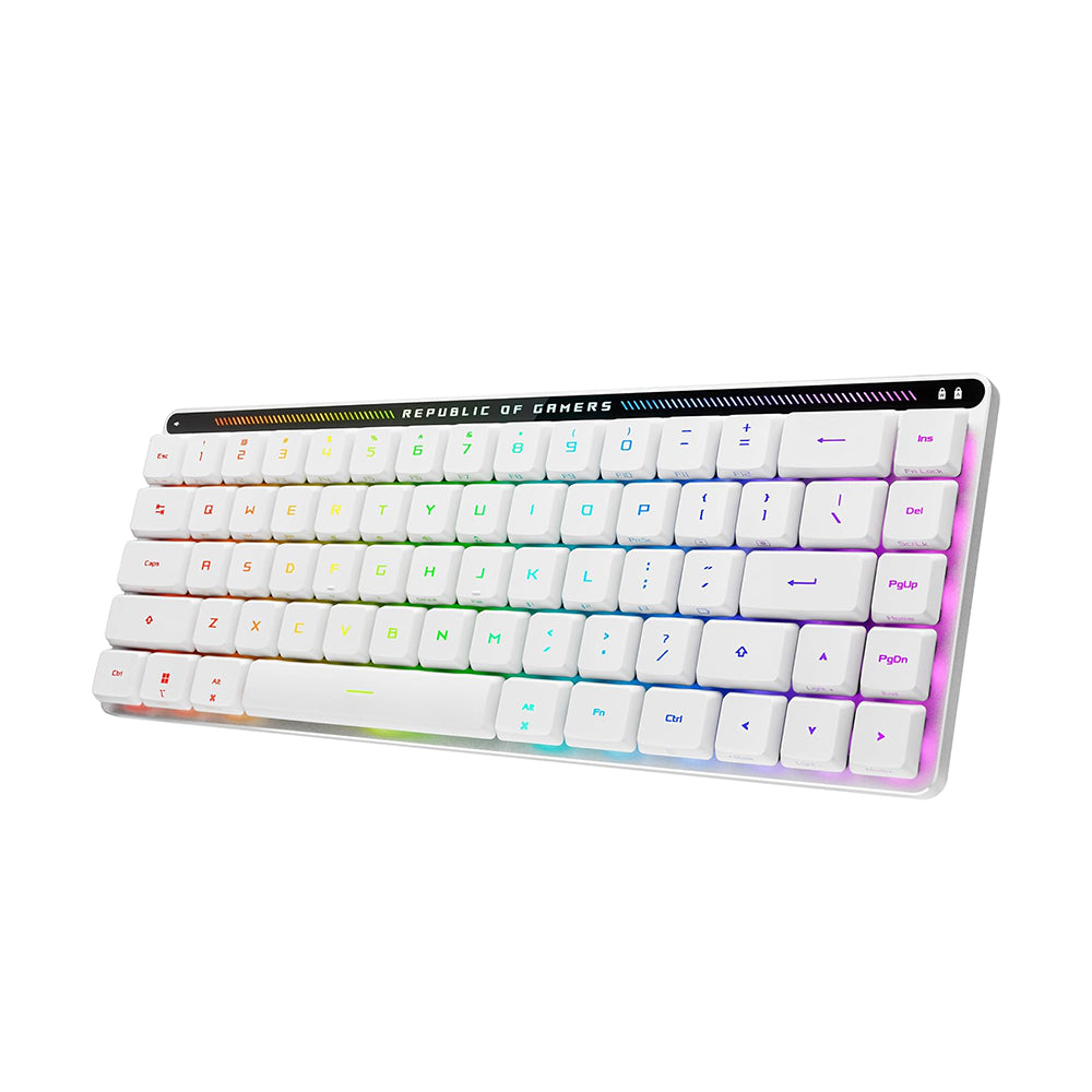 ASUS ROG Falchion RX Low Profile, Tastiera Wireless da Gaming, Illuminazione RGB, Switch Ottici ROG RX Red e Blue, Bluetooth 5.1