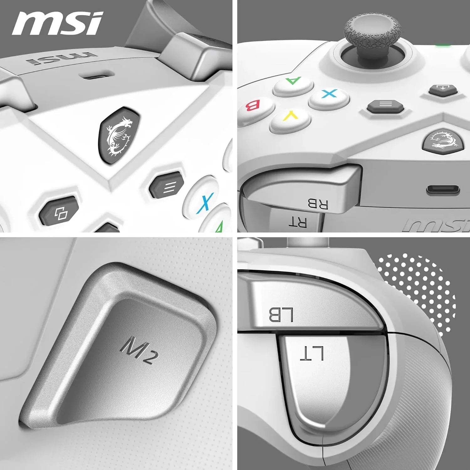 JOYPAD WIRELESS BIANCO MSI FORCE GC300 Bluetooth, USB Type-C a A - Cablato/Wireless , Gamepad Controller MSI - BREUNOR