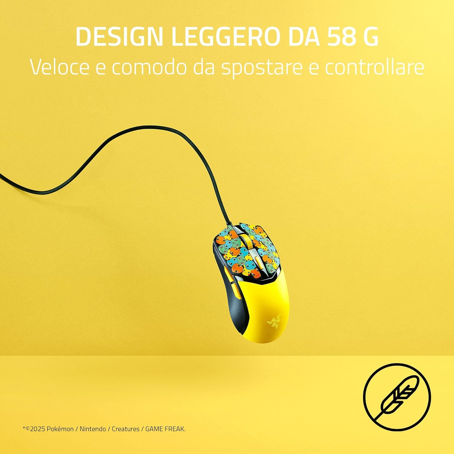 Razer Cobra Pokémon Edition - Mouse Gaming leggero e cablato - Sensore da 8500 DPI - 58 g