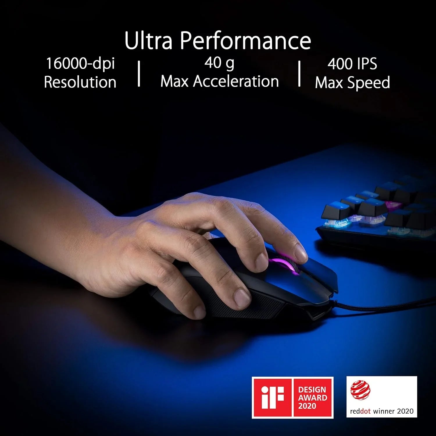 Mouse Gaming ASUS Mouse ottico da gioco ROG Chakram Core | Mouse da gioco cablato | Joystick programmabile, sensore 16000 dpi, design con prese a pressione, peso regolabile del mouse - BREUNOR