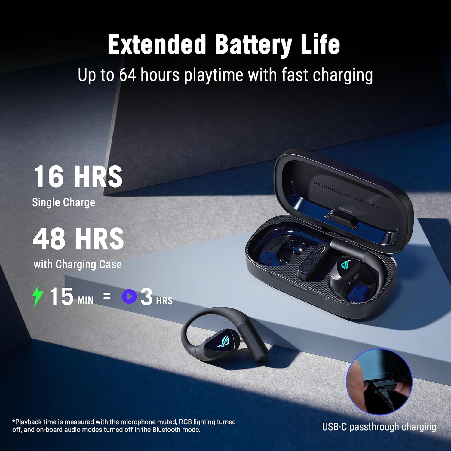 ASUS ROG Cetra Open - Auricolari Gaming Wireless, Connessione ROG SpeedNova 2,4 GHz e BT 6.0