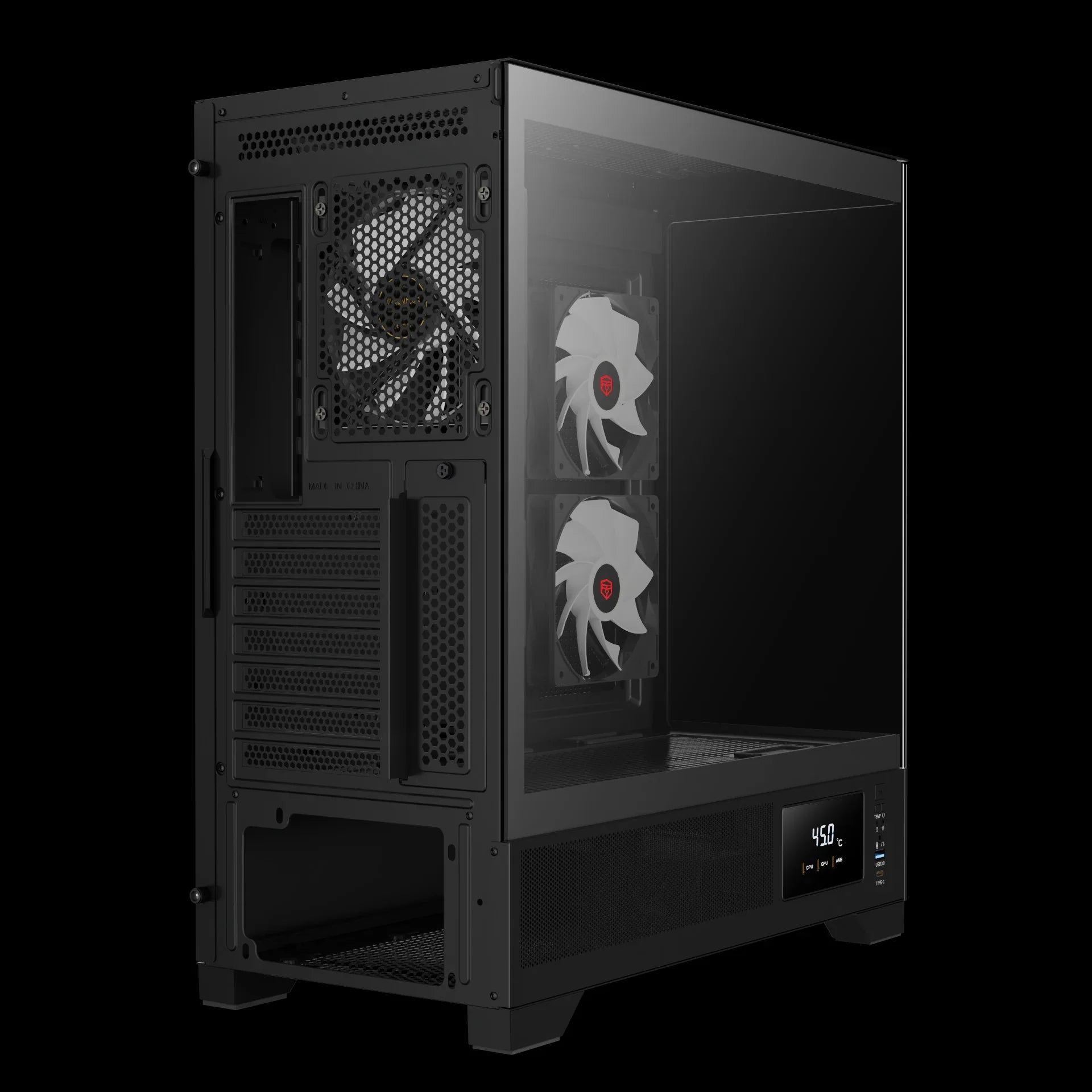 Case BREUNOR AKUMA V1 PC Mid Tower ATX, Micro-ATX & Mini-ITX,Vetro temperato, Filtro antipolvere - BREUNOR