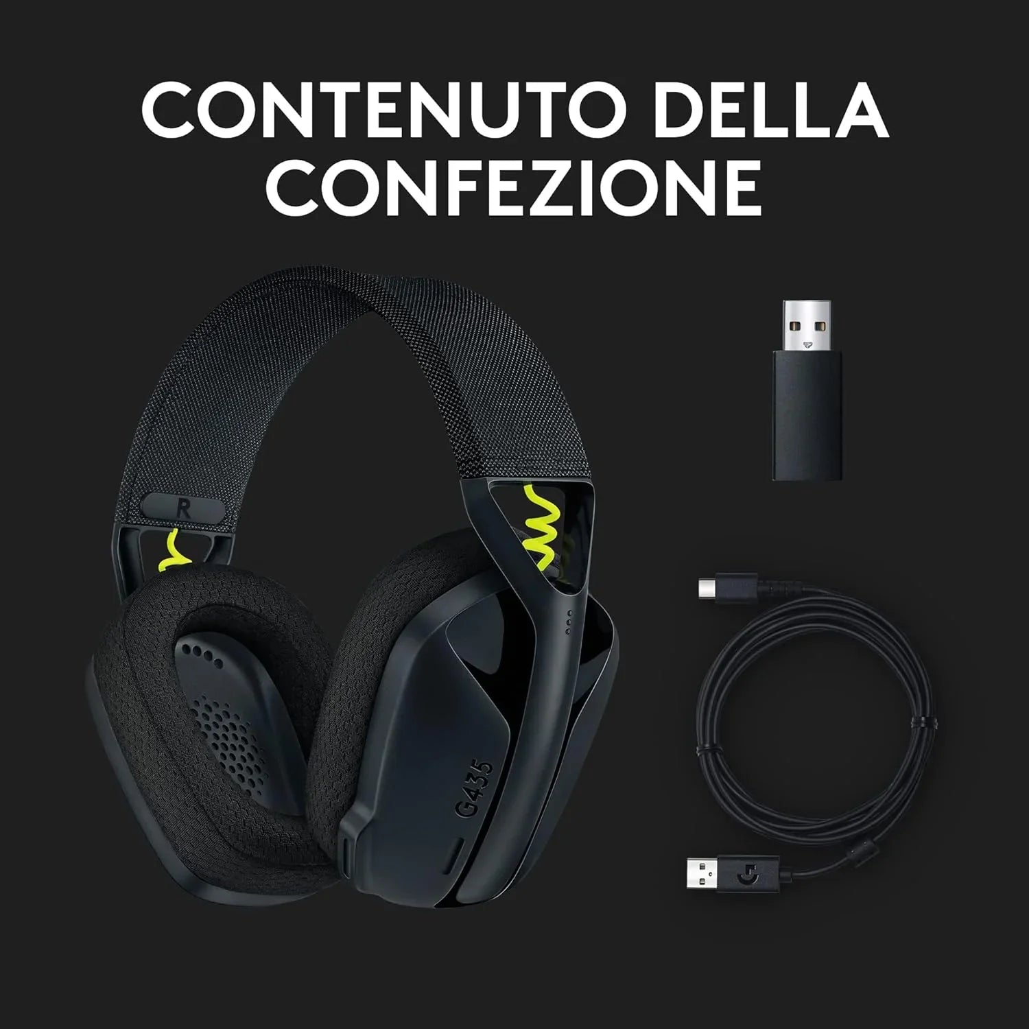 Logitech G G435 LIGHTSPEED Cuffie Gaming Wireless Bluetooth - Cuffie Over Ear Leggere, Microfoni Integrati - BREUNOR