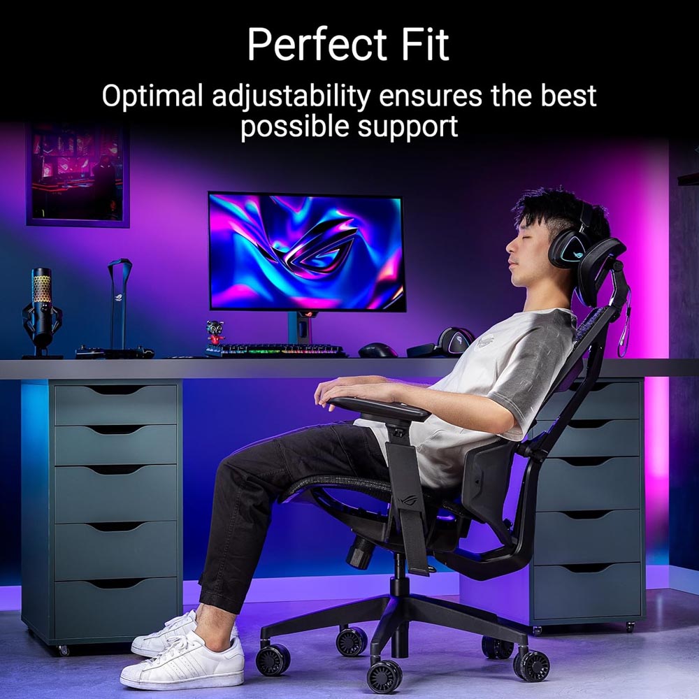 ASUS ROG DESTRIER CORE Sedia Gaming Ergonomica, Supporto Lombare Integrato, Braccioli Imbottiti