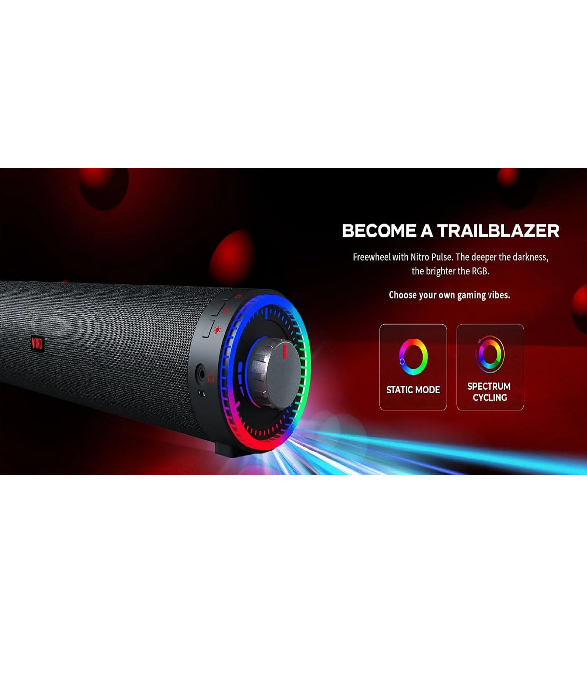 Speaker USB ACER NITRO GAMING SOUND BAR RGB LED SOUNDBAR 2.0 canali 10 W Stereo Speaker con Illuminazione LED RGB, Sound Bar , Casse PC