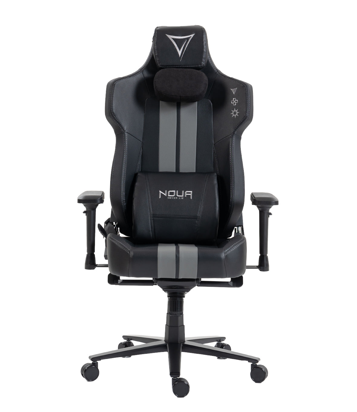 SEDIA GAMING NOUA WAVE ERGONOMICA CON SCHIENALE RECLINABILE 180°, TESSUTO TRASPIRANTE E BRACCIOLI 4D ( Black/Grey)