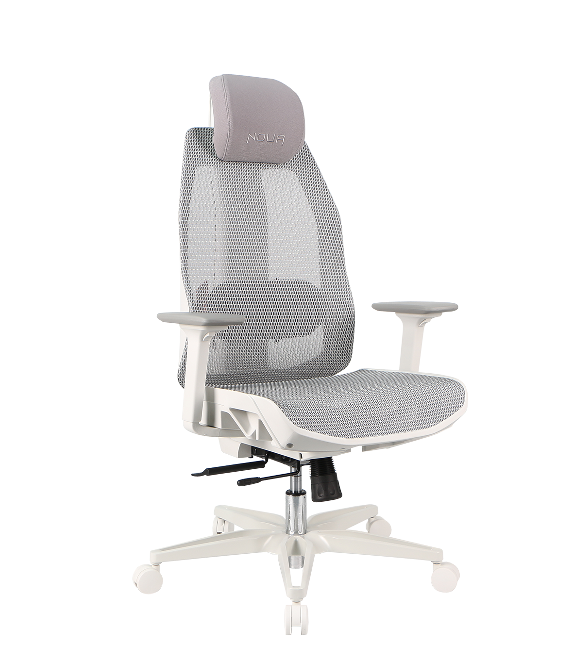 SEDIA GAMING NOUA SOUL WHITE ERGONOMICA IN MESH TRASPIRANTE CON SUPPORTO LOMBARE E BRACCIOLI 3D