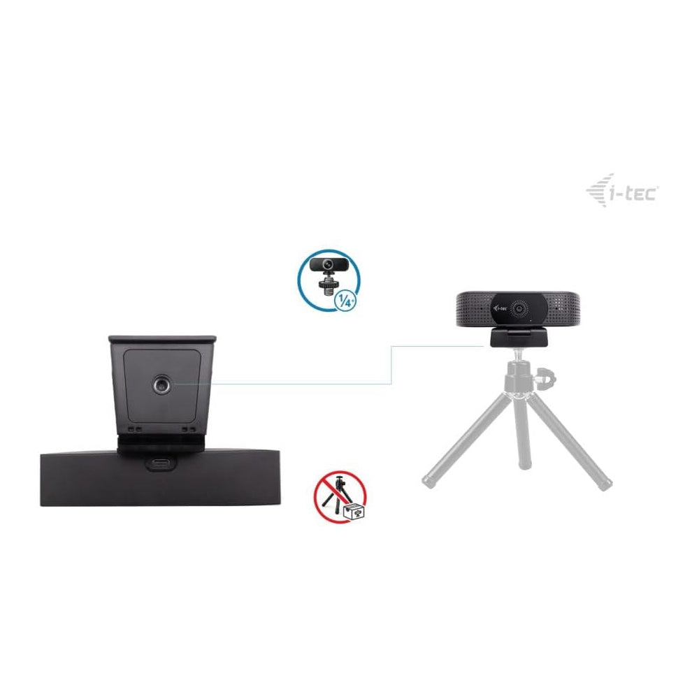 Webcam I-TEC SOLOMON 500 4K PDAF - 2 Microfoni Incorporati, Autofocus PDAF per una messa a fuoco rapida e stabile , per riunioni e streaming