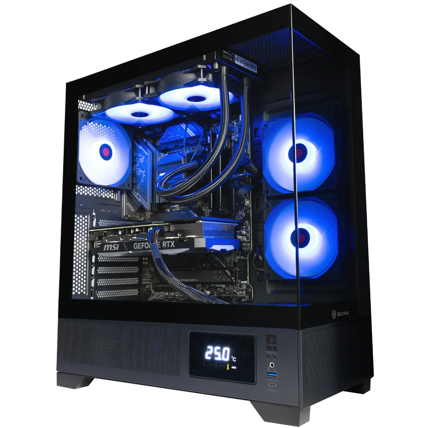 PC Gaming Ryzen 5 7600X, RX 7800XT, RAM 32GB DDr5, SSD 2TB NVMe, Dissipatore a Liquido 240mm, Windows 11 PRO- B3689-A - BREUNOR