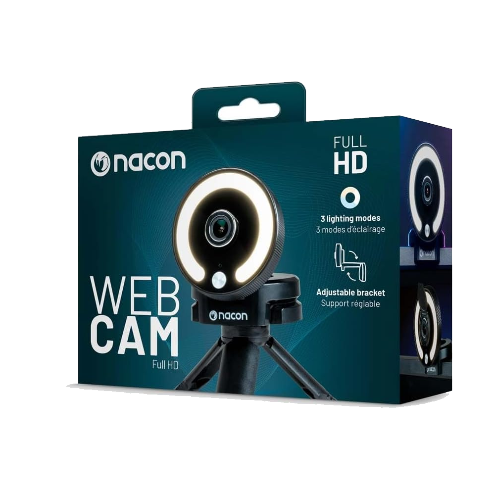 Webcam NACON Webcam Full HD per PC con illuminazione -1080p a 30 FPS / 720p a 60 FPS , per riunioni e streaming