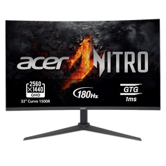 Monitor Gaming 2K WQHD Curvo ACER Nitro - 31.5" Curved , 180Hz, 2560x1440 , 5ms, VA Panel , FreeSync Premium , 2x HDMI + 1x DP , Speaker Integrati