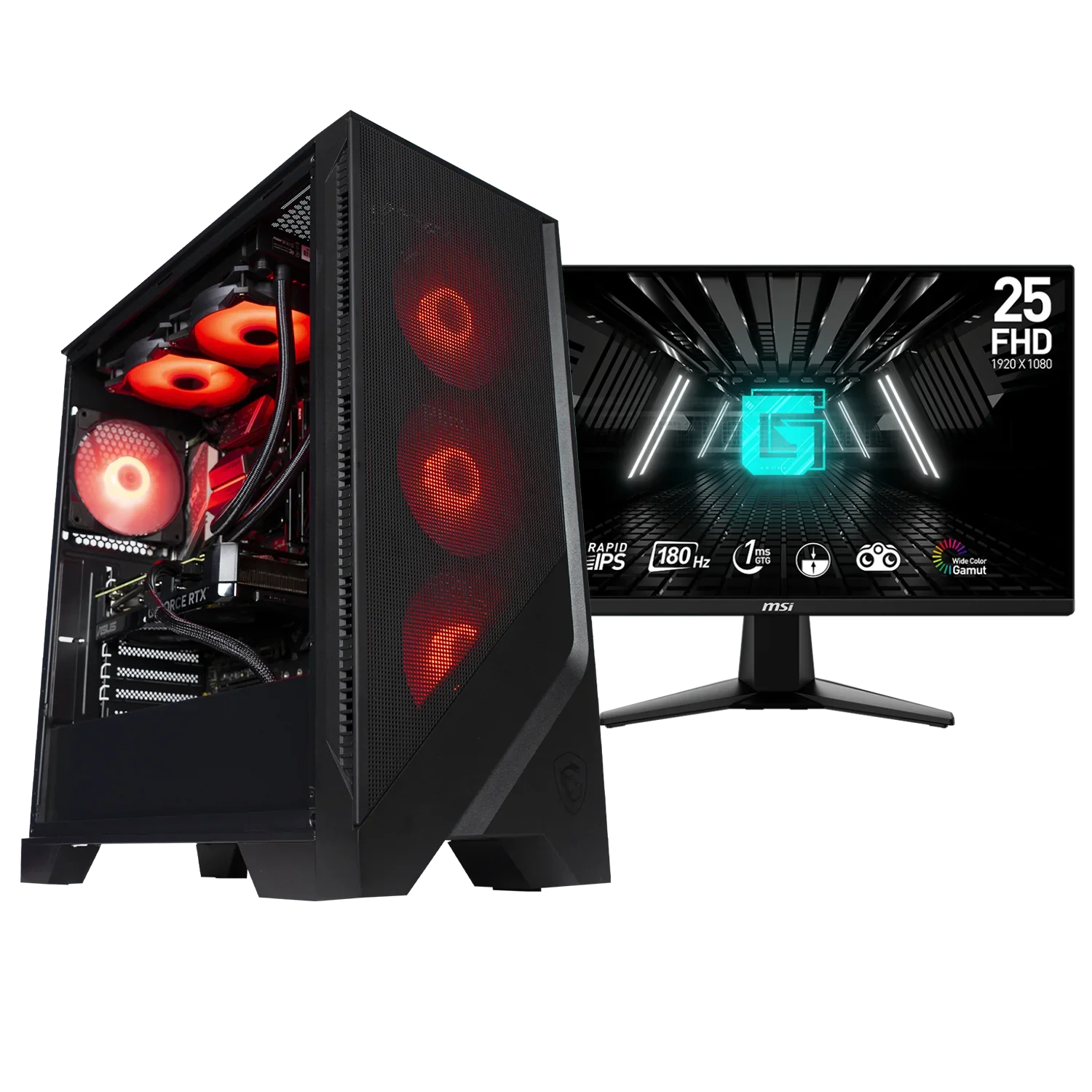 BREUNOR GARUDA - PC Gaming Ryzen 9 7900X, RTX 5070 12GB, RAM 32GB DDr5, SSD 2000GB NVMe,AIO 360mm, Windows 11 PRO + Monitor Gaming MSI 24,5" - BREUNOR