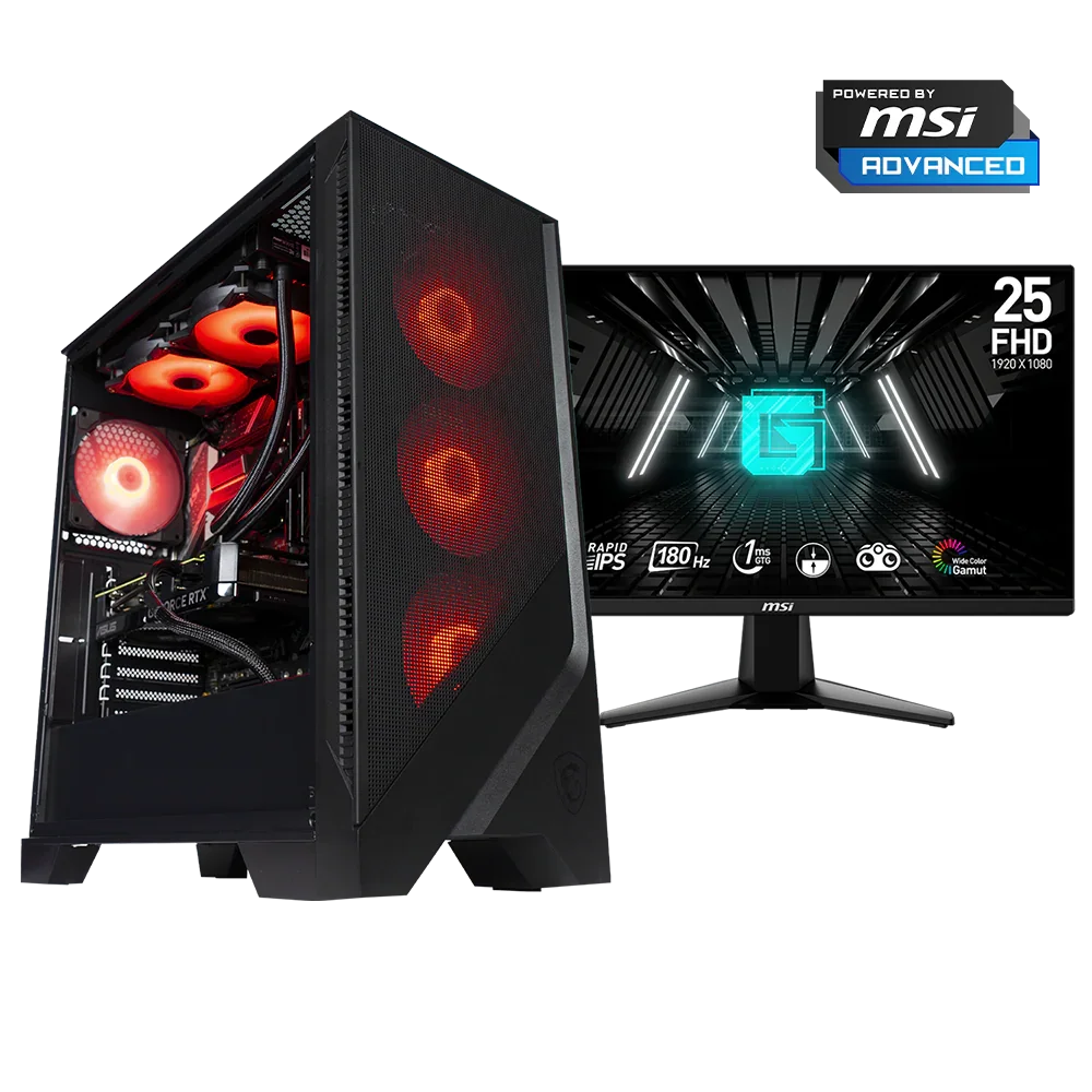 BREUNOR LOKI - PC Gaming Ryzen 5 7600, RTX 5070 12GB, RAM 32GB DDr5 , SSD 1000GB NVMe, Dissipatore a Torre, Windows 11 PRO + Monitor Gaming MSI 24,5" - BREUNOR