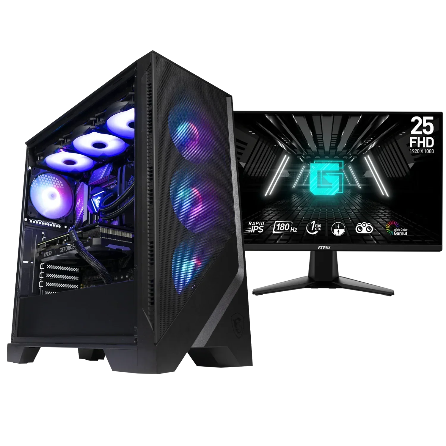 BREUNOR CERBERUS - PC Gaming Intel i7 14700K, RTX 5070 12GB, RAM 32GB DDr5 , SSD 2TB NVMe, AIO 360mm, Windows 11 PRO + Monitor Gaming MSI 24,5" - BREUNOR