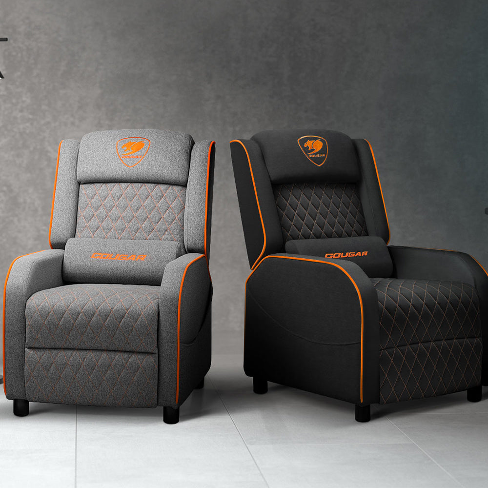 Poltrona Gaming COUGAR Ranger One In Tessuto in Lino Trasparente - Grigio e Arancione