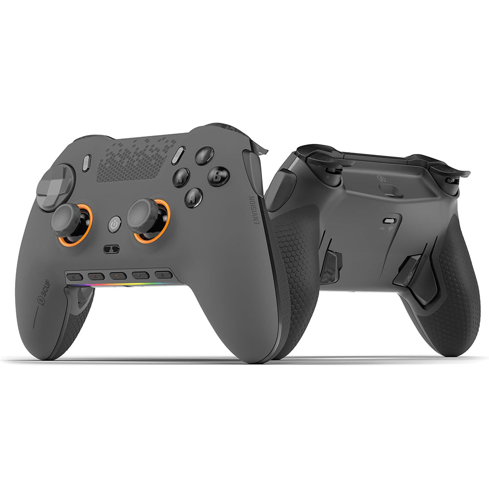 Controller SCUF Envision PRO Controller Wireless RGB per PC - Steel Gray - Cinque tasti G rimappabili - Paddle posteriori rimappabili - Trigger istantanei