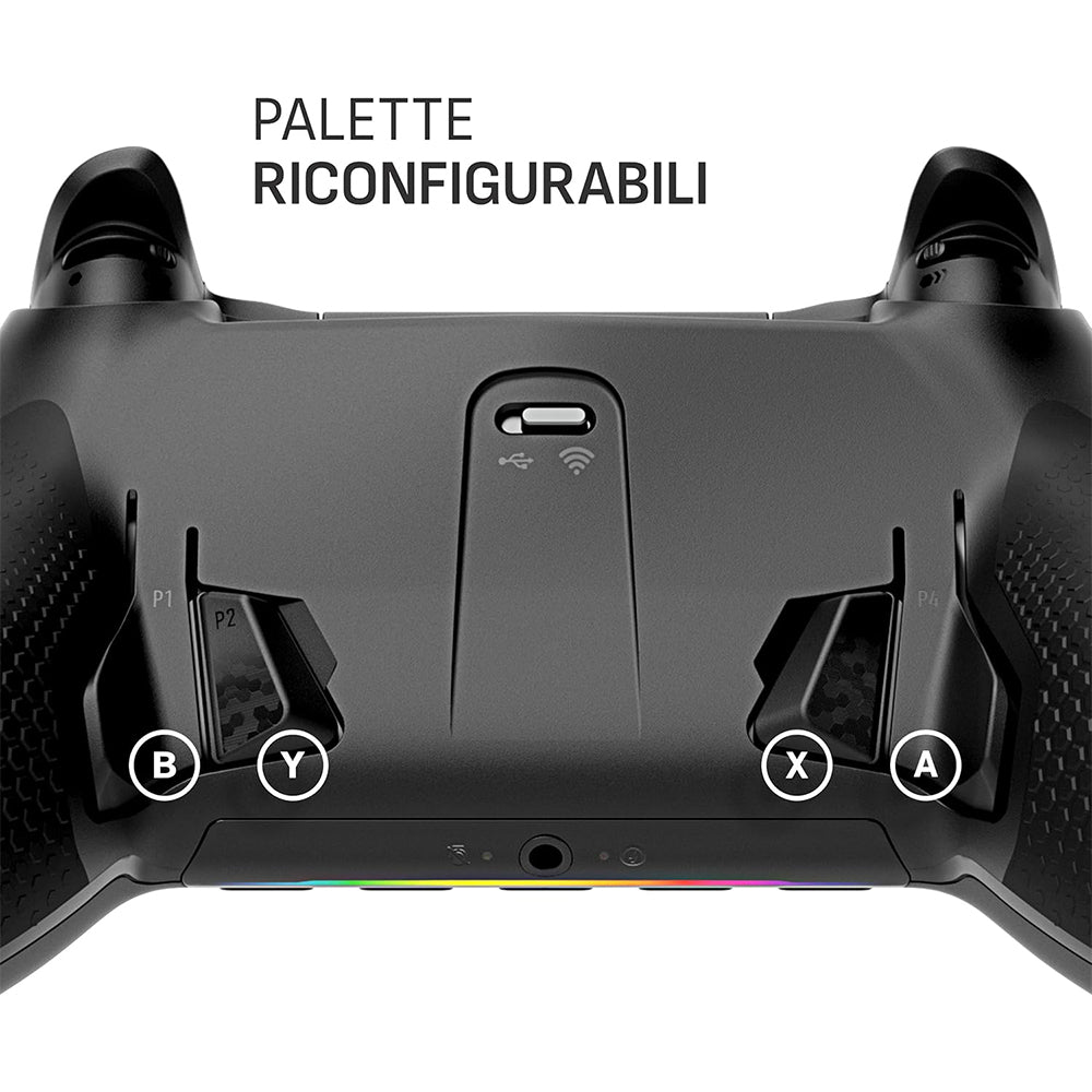 Controller SCUF Envision PRO Controller Wireless RGB per PC - Steel Gray - Cinque tasti G rimappabili - Paddle posteriori rimappabili - Trigger istantanei