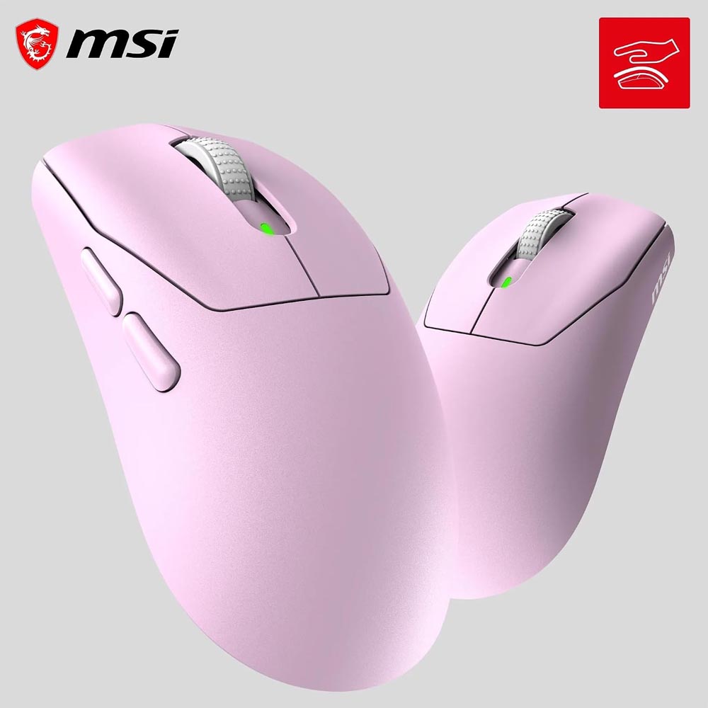 msi Forge GM340 Wireless Violet Mouse Gaming Wireless Wired 12000 DPI , autonomia 82 ore, latenza 1 ms, 57g