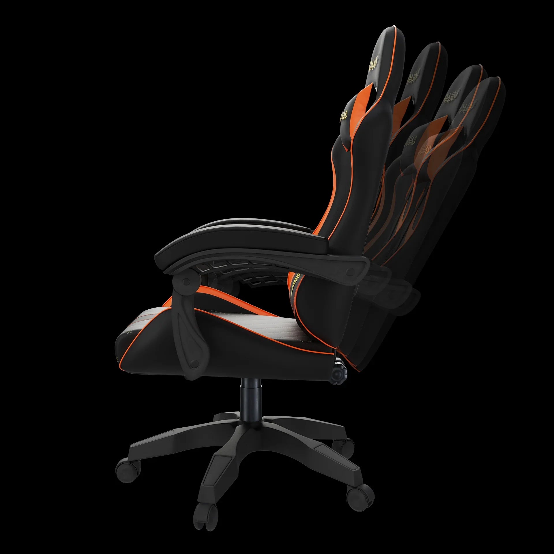 SEDIA DA GAMING IN PELLE NERA/ARANCIO GAMDIAS ZELUS E2 L BO REGOLABILE - BREUNOR