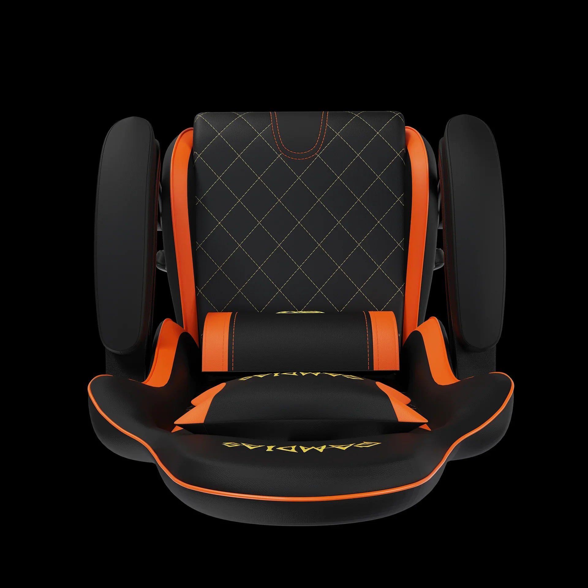 SEDIA DA GAMING IN PELLE NERA/ARANCIO GAMDIAS ZELUS E2 L BO REGOLABILE - BREUNOR