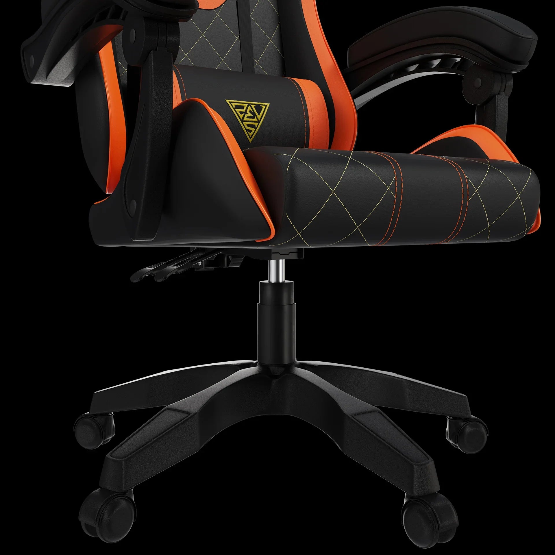 SEDIA DA GAMING IN PELLE NERA/ARANCIO GAMDIAS ZELUS E2 L BO REGOLABILE - BREUNOR